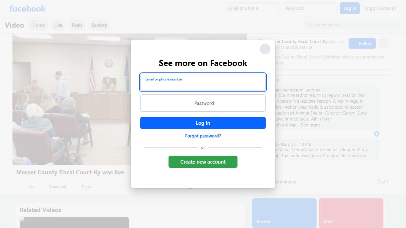 Mercer County Fiscal Court-Ky on Reels Facebook